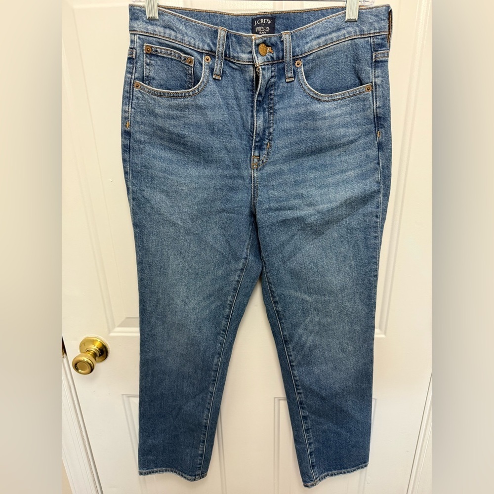 J. Crew Women's Jeans Size 28 Essential Straight Jean Medium Wash Stretch Casual